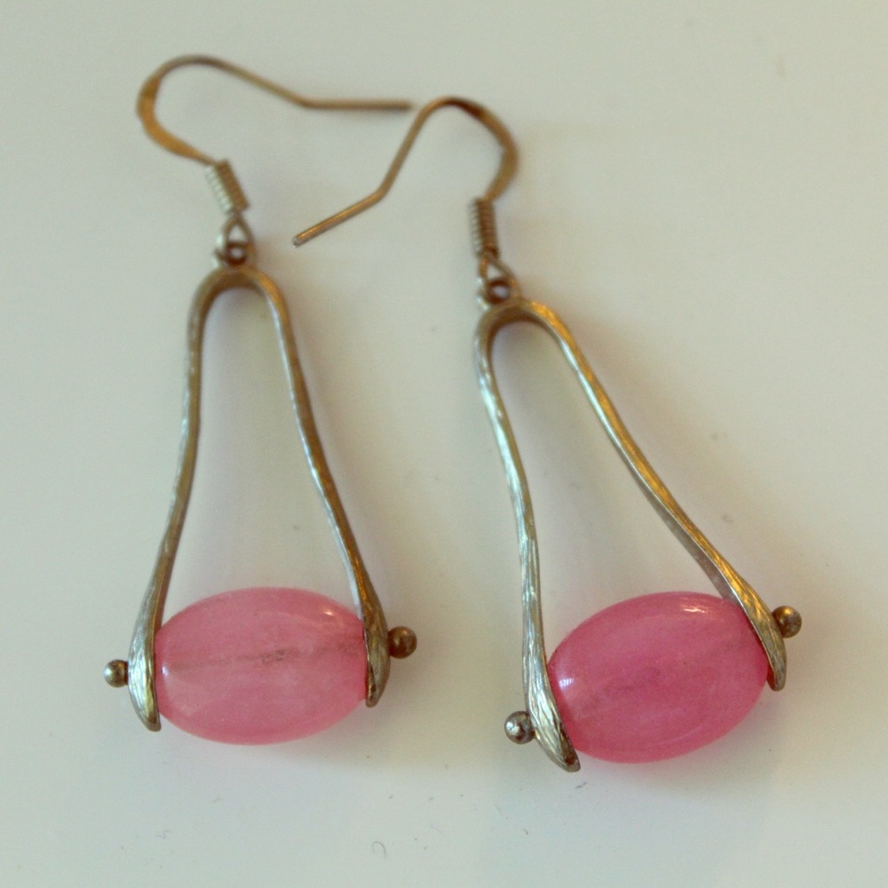 Pink Stone Earrings